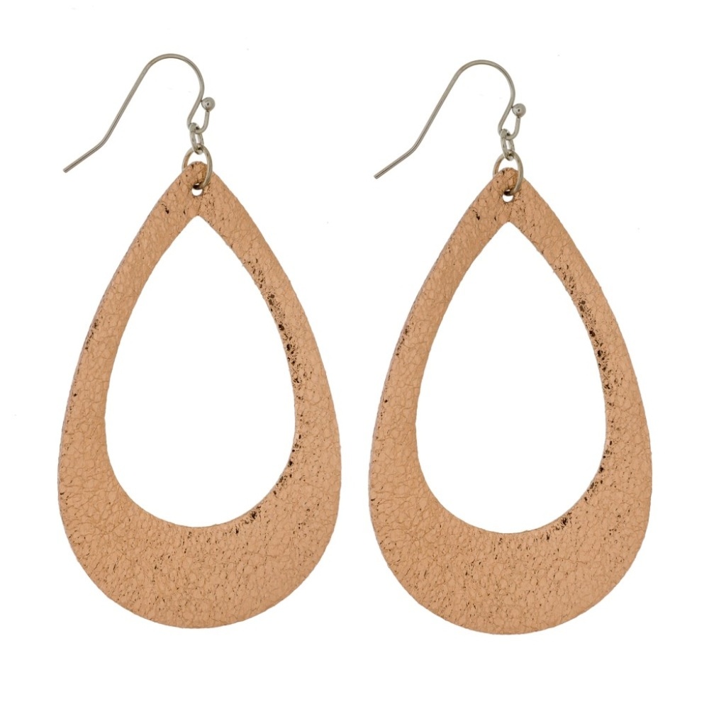 Leather Gold Tone Earrings